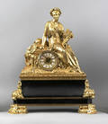 French gilt bronze and slate shelf clock 19th c