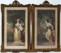 111521 ENGLISH MEZZOTINTS OF LADIES PAIR 26 X 10