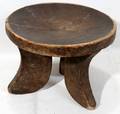 110421 AFRICAN KENYA CARVED STOOL H 9 DIA 11