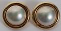 101578 MABE PEARL  YELLOW GOLD CLIP EARRINGS