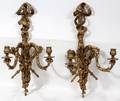 101549 FRENCH GESSO TWOLIGHT SCONCES PAIR H 22