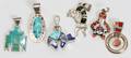 121575 NATIVE AMERICAN STERLING PENDANTS SIX