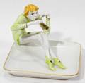 011531 HUTSCHENREUTHER PORCELAIN ELF ON SQUARE DISH