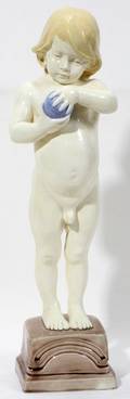 011527 WKW AUSTRIAN POTTERY FIGURE OF A CHILD H 17