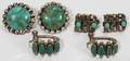 010456 TURQUOISE AND STERLING EARRINGS 3 PAIRS