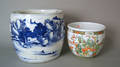 Two Chinese export porcelain cache pots