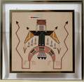 112519 NAVAJO SAND PAINTING IN METAL FRAME