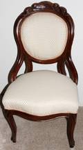 112496 VICTORIAN WALNUT SIDE CHAIRS PAIR H 35