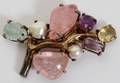 111571 MABE PEARL AMETHYST CITRINE AND QUARTZ BROOCH