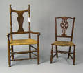 Two New England country maple chairs