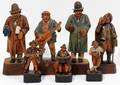 110477 GERMAN CARVED WOOD FIGURES SEVEN H 3  6