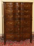102513 FRENCH STYLE WALNUT CHEST H 54 W 36 D 21