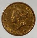 100459 US LIBERTY HEAD GOLD COIN 1 DOLLAR 1850