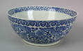 Chinese export blue and white punch bowl early 19th c