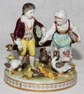 092475 GERMAN PORCELAIN FIGURE GROUP H 5 14 L 5