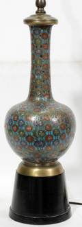 091552 CHINESE CLOISONN STICK NECK VASE 19TH C