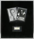120489 AL JOLSON AUTOGRAPH  MEMORABILIA FRAMED AS ONE