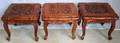120475 CARVED INDONESIAN TEAK END TABLES 3 PCS H 17