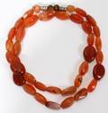 010519 VARIEGATED ORANGE AGATE NECKLACE