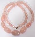 010518 ROSE QUARTZ BEAD NECKLACE L 14