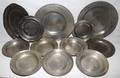 122514 PEWTER BOWLS PLATES  CHARGER TWELVE