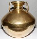 121589 BRASS BULBOUS VASE H 16 DIA 14