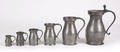 Five graduated pewter measures New York City 17701800