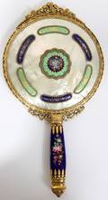 101636 ENAMEL  MOTHEROFPEARL HAND MIRROR L 12