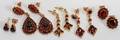 100477 VERMEIL  GARNET EARRINGS FIVE PAIRS