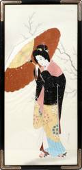 100472 SILK PAINTING OF A GEISHA 35 X 15