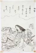 100494 JAPANESE PENCIL DRAWING OF ISE SIGNED LWR