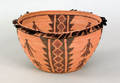 Fine California Yokuts polychrome pictorial coiled basketry bowl ca 1900
