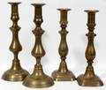 092517 BRASS SINGLE LIGHT CANDLESTICKS 2 PAIRS