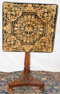 121037 ENGLISH REGENCY PENWORK TILTTOP TABLE 19TH C