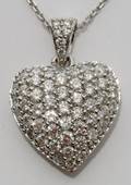 121050 300 CT FRENCH PAVE HEART DOME DIAMOND PENDANT