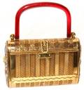 091565 DORSETREX FIFTH AVENUE BRASS  LUCITE HANDBAG