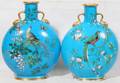 121001 MINTON SLIP PAINTED MOON FLASKS 187273 TWO
