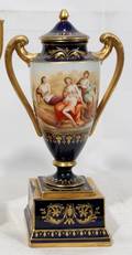 120001 ROYAL VIENNA AUSTRIAN ENAMEL PORCELAIN URN