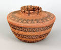 California coiled Yokuts rattlesnake basketry seed jar ca 1900