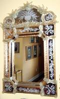 020003 VENETIAN GLASS MIRROR LATE 20TH C H 48