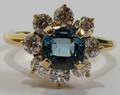 012055 145 CT AQUAMARINE AND 120 CT DIAMOND RING