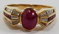 012054 STAR RUBY RING WITH 18KT YELLOW GOLD