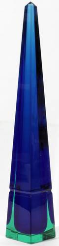011020 VENINI ITALIAN CRYSTAL OBELISK H 27 12