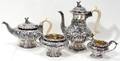 011026 GEORGE III STERLING TEA  COFFEE SET LONDON