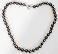 122045 9099MM BLACK LIPPED OYSTER PEARL NECKLACE