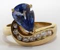 122044 TANZANITE AND DIAMOND RINGNo gold marks