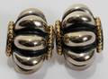 121039 LAGOS STERLING  18KT GOLD EARRINGS PAIR
