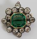 121026 EMERALD  300CT DIAMOND TW BROOCH