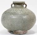 121057 THAI GLAZED STONEWARE COCONUT OIL JAR