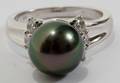 120019 950MM TAHITIAN PEARL  DIAMOND RING SIZE 6
